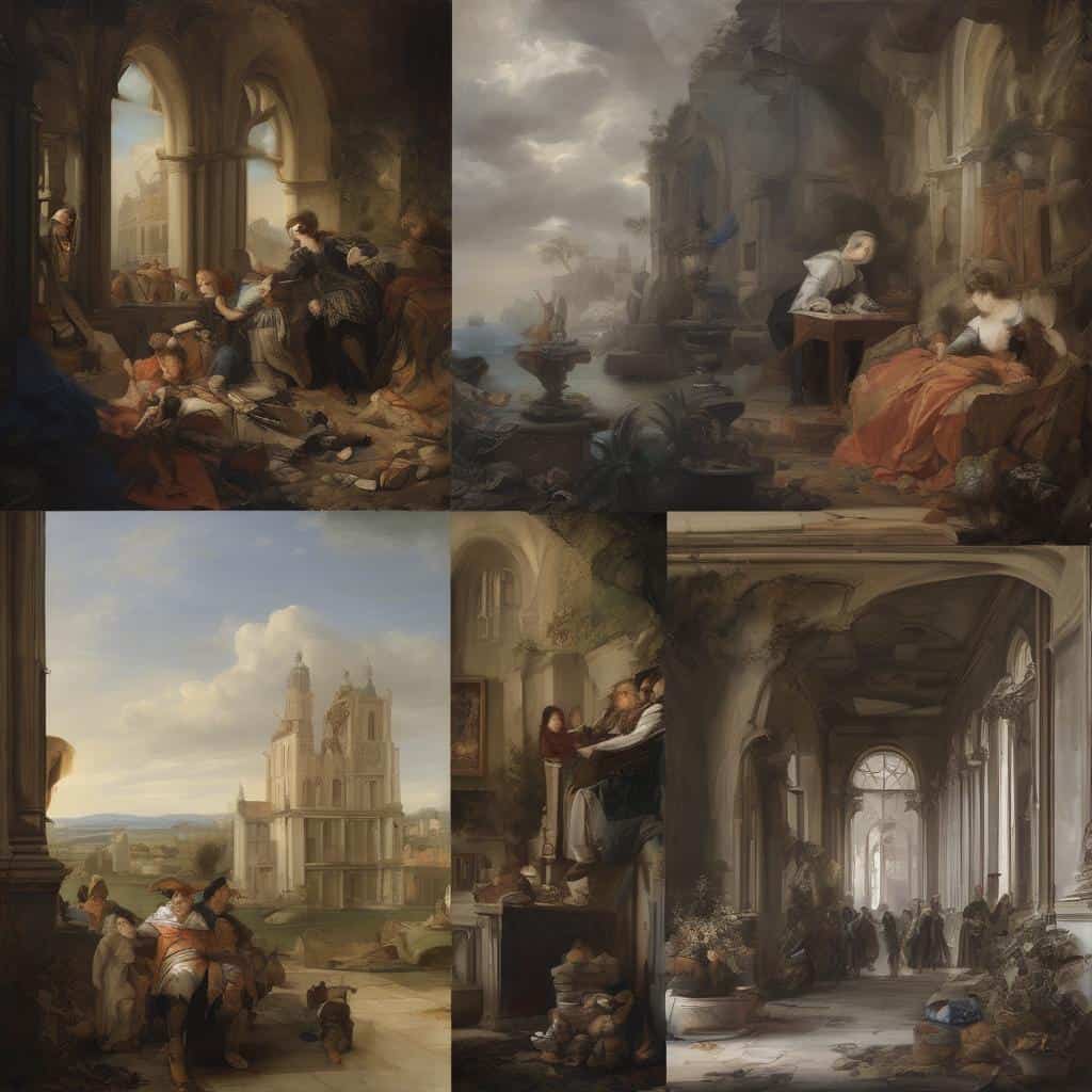 Αντίγραφο με θέματα εμπειριών και δημιουργίας σε ιστορικά και καλλιτεχνικά περιβάλλοντα.